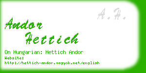 andor hettich business card